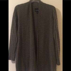 100% Cashmere Long Green Cardigan Cynthia Rowley